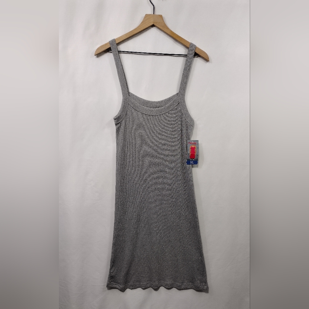 NWT Carnival Ribbed Tank Dress Women's XL Gray Casual Comfy Retro Minimalist